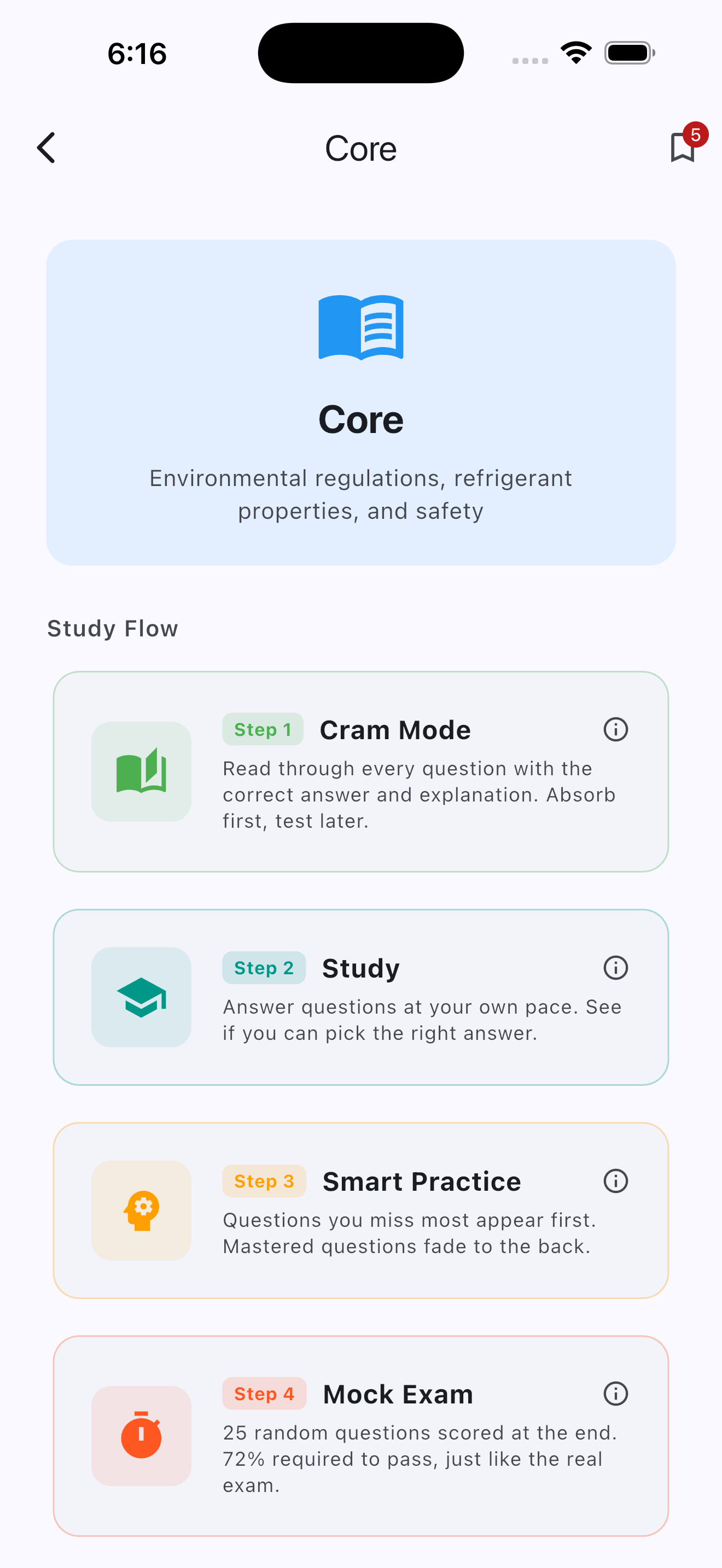 EPA 608 Study Modes